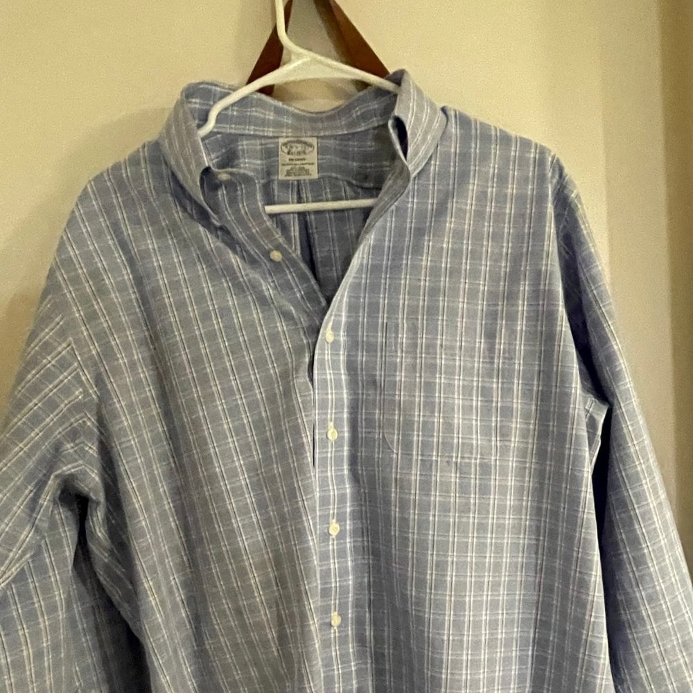 Men's Brooks Brothers Button-Down Regent - Blue Checkered Pattern